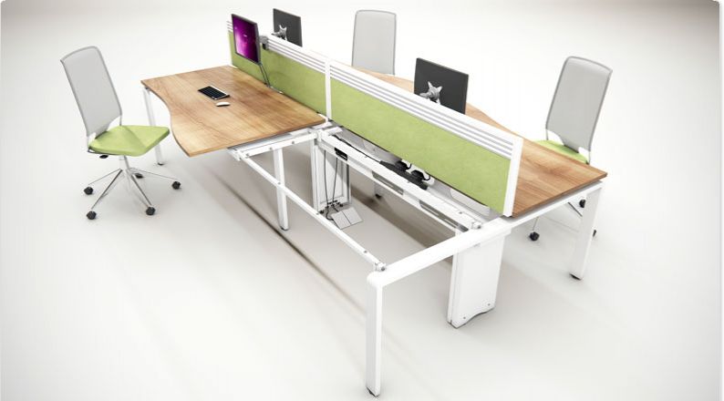 Modern computer desk with cable management discount
